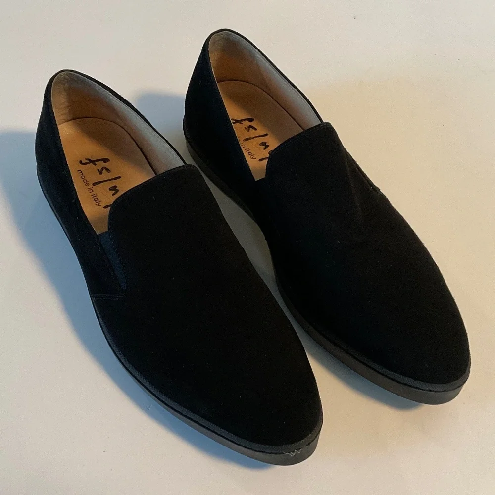 FRENCH SOLE NY Suede Loafer/Sneaker Black Size EU 39 EUC